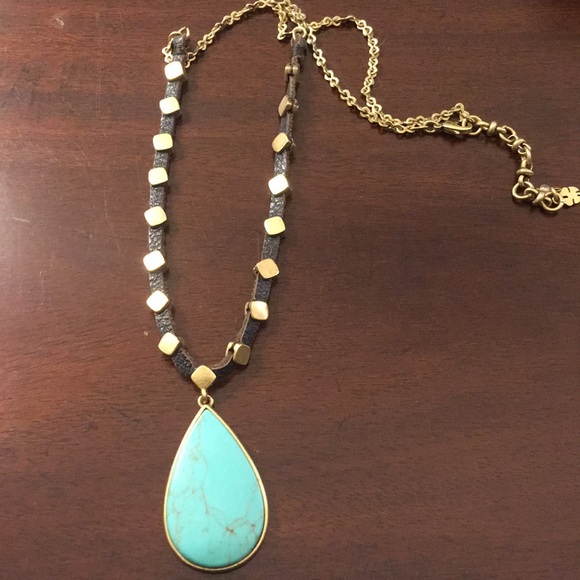 Lucky Brand Jewelry - Lucky Brand Turquoise and Leather Necklace